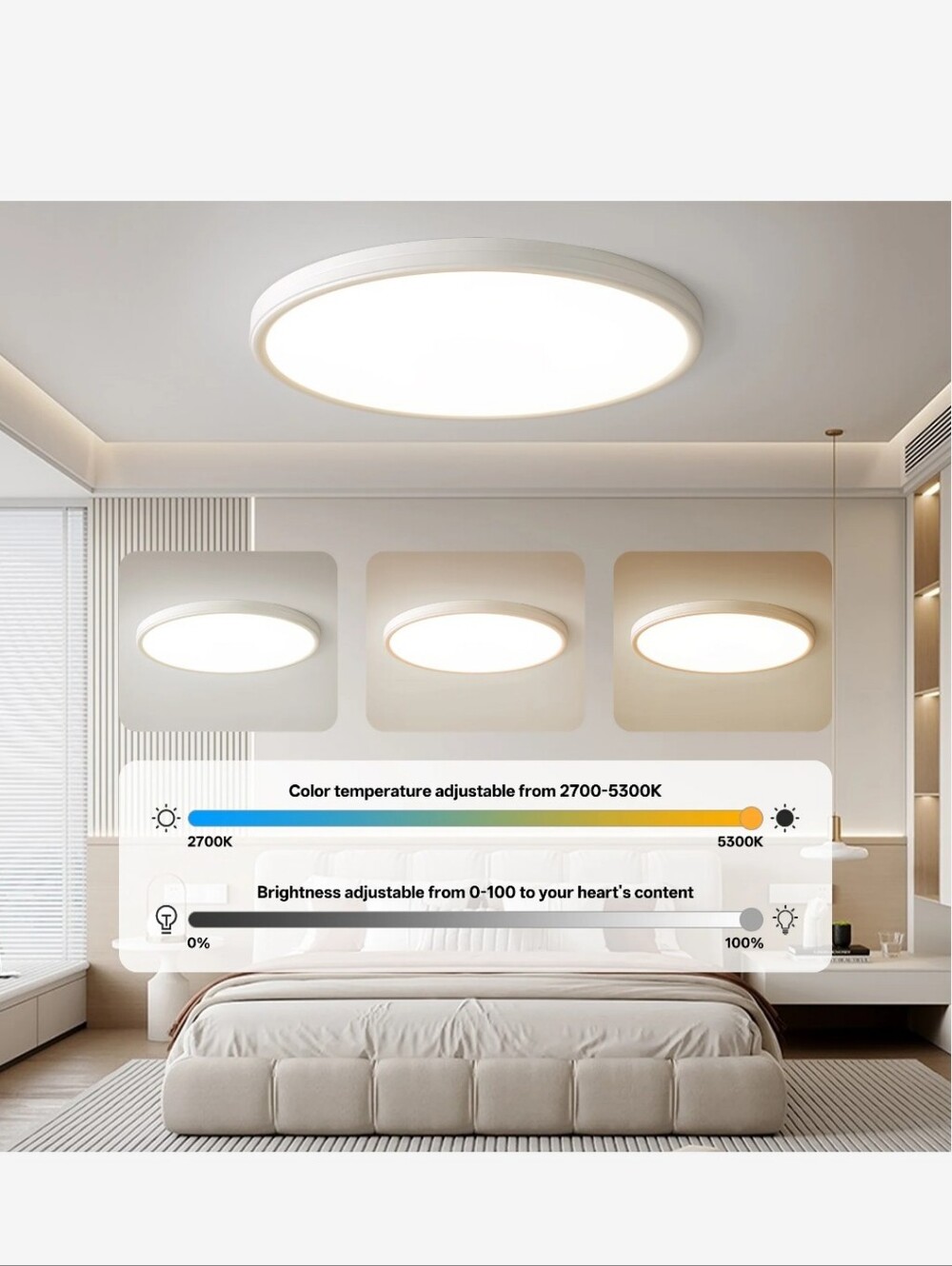 23.6" Homelist LX3 Eye Protection Ceiling Light - Dimmable Flush Mount LED
